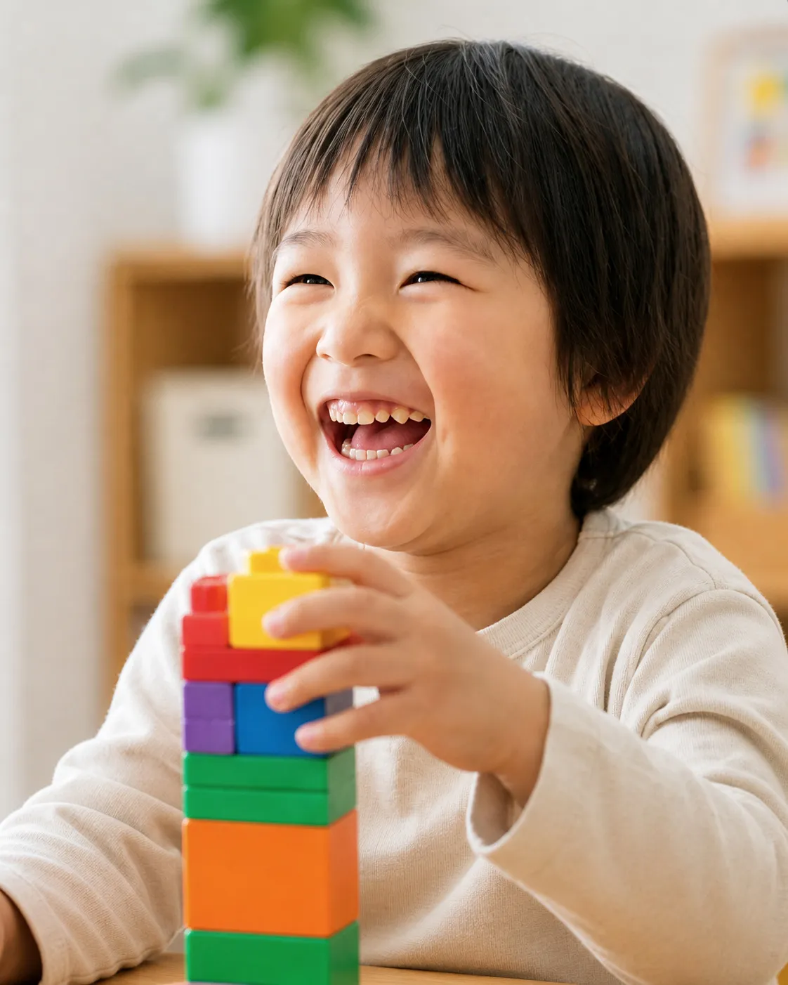 ブロックで遊ぶ子ども