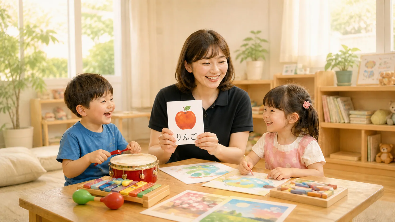 アート活動に取り組む子どもの様子